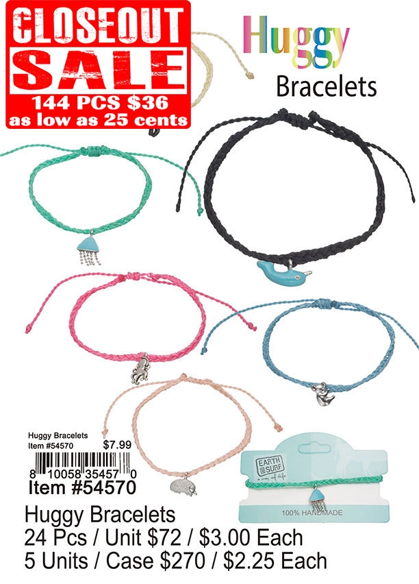 Huggy Bracelets - Closeout 144 Pcs.